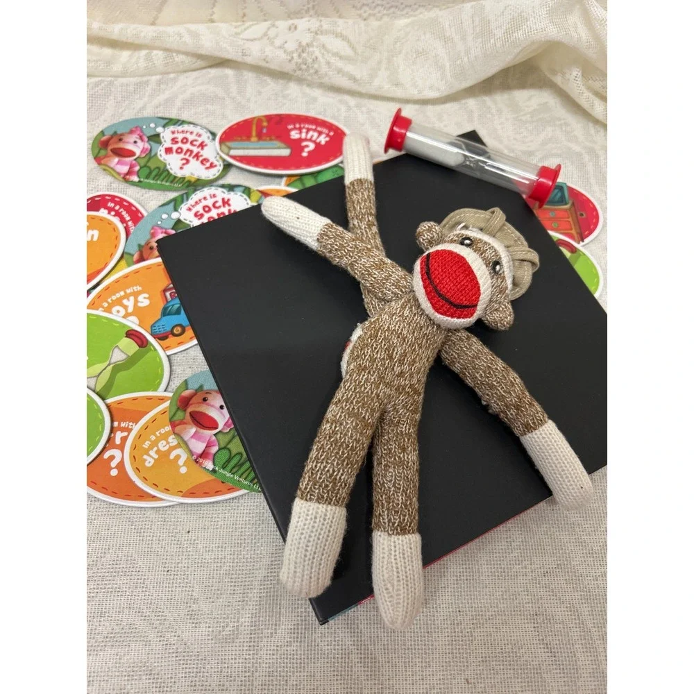 Where is Sock Monkey Hide and Seek Game Cardinal Industries 2010 Plush and Cards